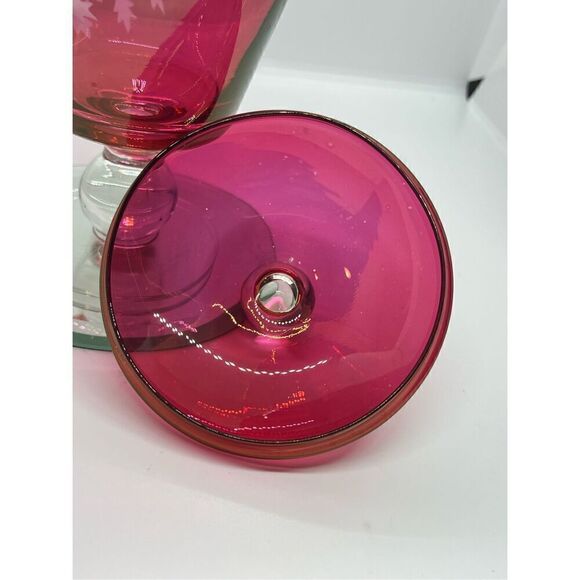 VTG Paden City Glass 10” Ruby Red Flash Glass Compote Apothecary Jar Candy Dish - Picture 5 of 9